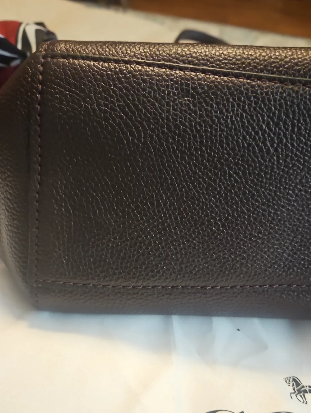 Coach Turnlock Chain Tote 27  Oxblood Pebbled Leather Gold Chain Shoulder Bag OS